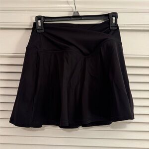 Aerie Black Pleated Skater Mini Skirt